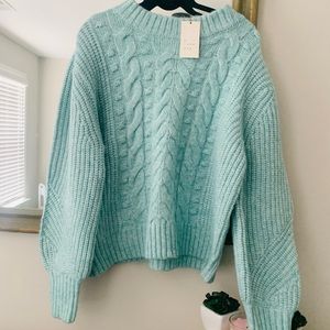 XXL light turquoise cable knit sweater from Target’s line “a new day”. New.